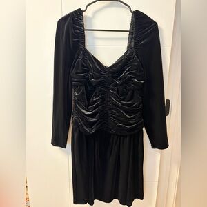 Shoshanna Black Long Sleeve Ruched Dress